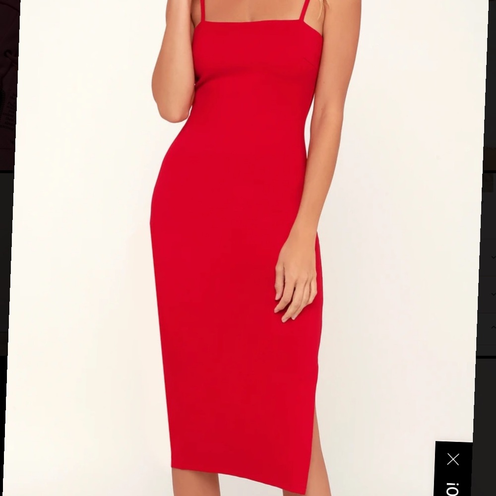 Lulus Red Bodycon Midi Dress
